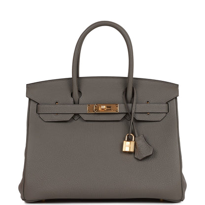 Hermes Birkin 30 Gris Meyer Togo Gold Hardware