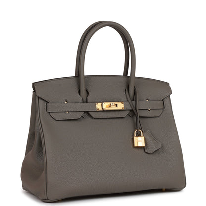 Hermes Birkin 30 Gris Meyer Togo Gold Hardware