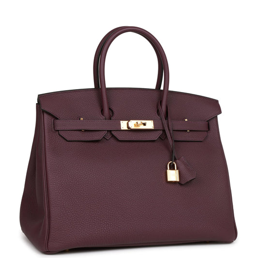 Hermes Birkin 35 Cassis Togo Gold Hardware