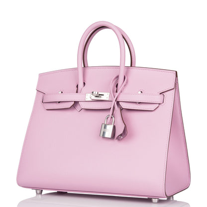 Hermes Birkin Sellier 25 Mauve Sylvestre Epsom Palladium Hardware