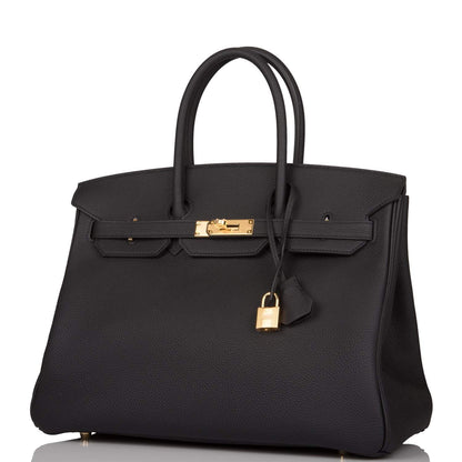 Hermes Birkin 35 Black Togo Gold Hardware