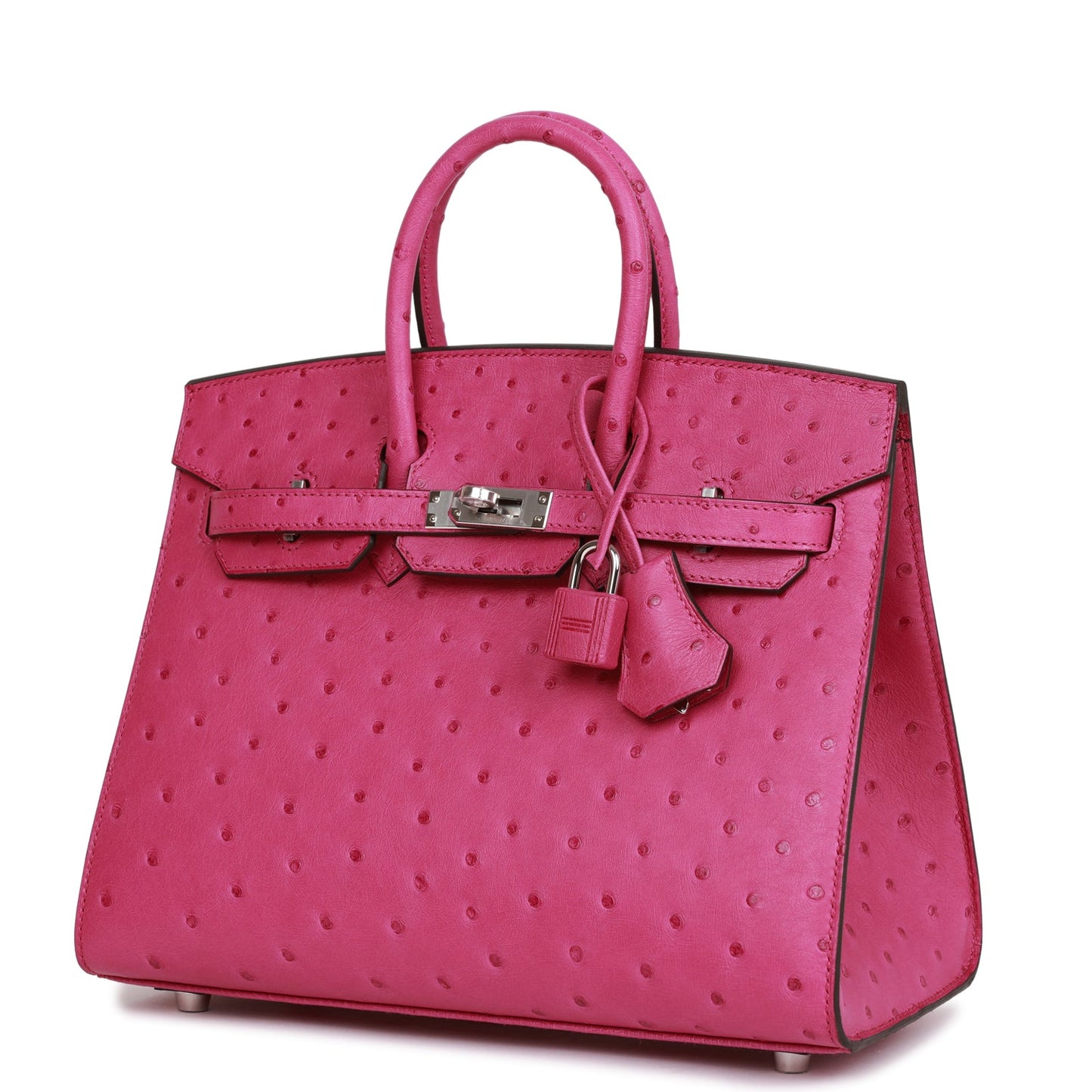 Hermes Birkin Sellier 25 Rose Pourpre Ostrich Palladium Hardware