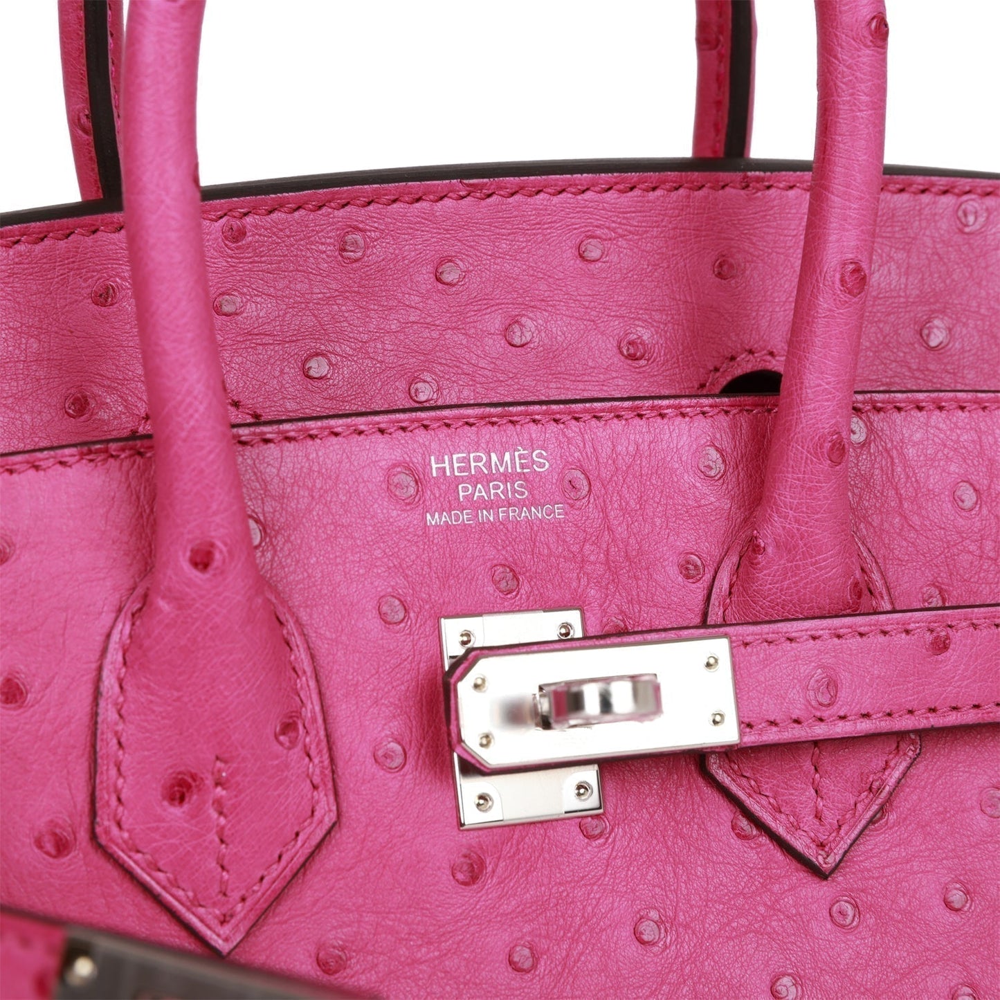 Hermes Birkin Sellier 25 Rose Pourpre Ostrich Palladium Hardware