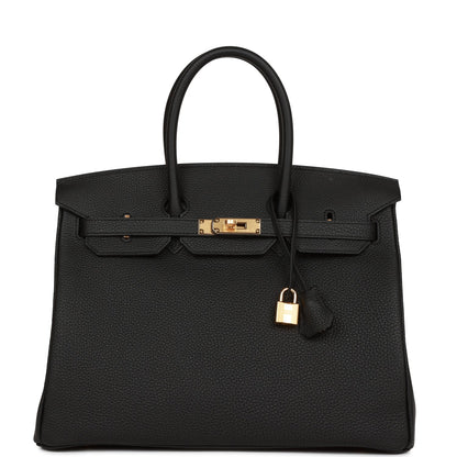 Hermes Birkin 35 Black Togo Gold Hardware