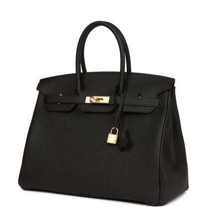 Hermes Birkin 35 Black Togo Gold Hardware