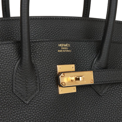 Hermes Birkin 35 Black Togo Gold Hardware