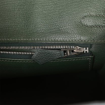 Hermes Birkin 25 Vert Fonce Togo Palladium Hardware