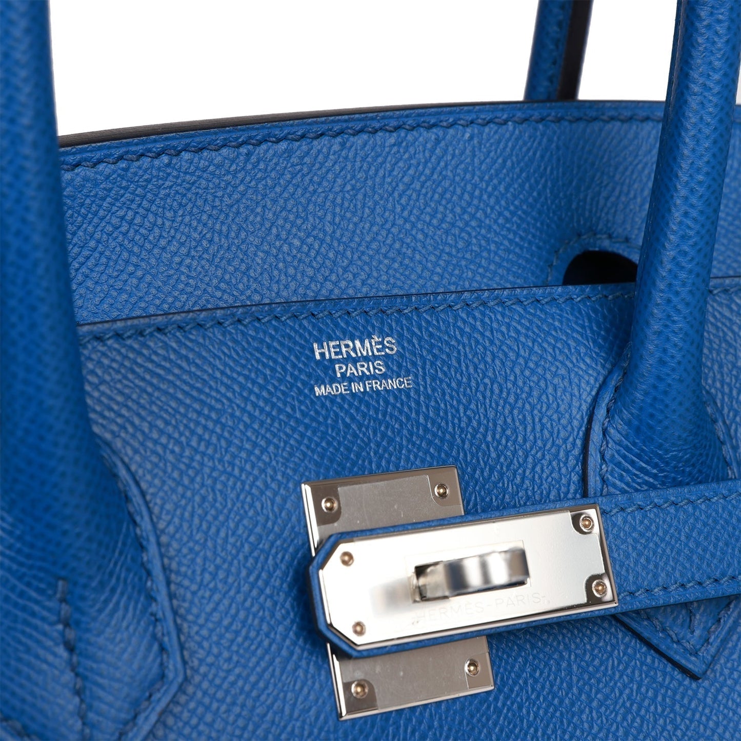 Hermes Birkin Sellier 30 Bleu France Epsom Palladium Hardware