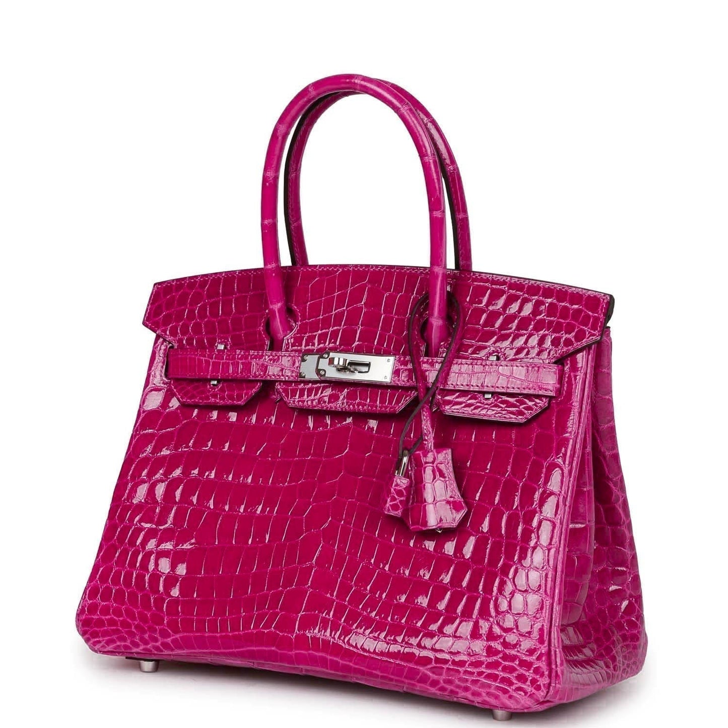 Hermes Birkin 30 Rose Pourpre Shiny Niloticus Crocodile Palladium Hardware