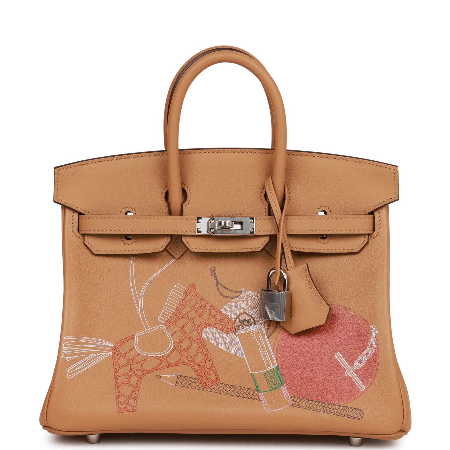 Hermes Birkin 25 In & Out Biscuit Swift Palladium Hardware