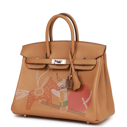 Hermes Birkin 25 In & Out Biscuit Swift Palladium Hardware