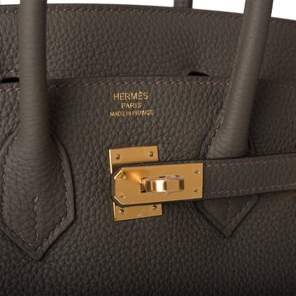 Hermes Birkin 25 Vert de Gris Togo Gold Hardware