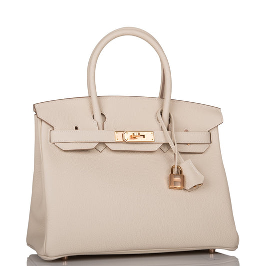 Hermes Birkin 30 Craie Togo Rose Gold Hardware