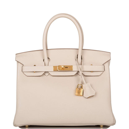 Hermes Birkin 30 Craie Togo Gold Hardware