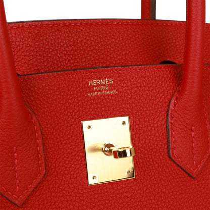 Hermes Birkin 30 Rouge Casaque Togo Gold Hardware