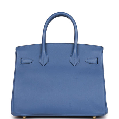 Hermes Birkin 30 Bleu Brighton Epsom Gold Hardware