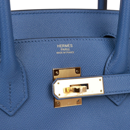 Hermes Birkin 30 Bleu Brighton Epsom Gold Hardware