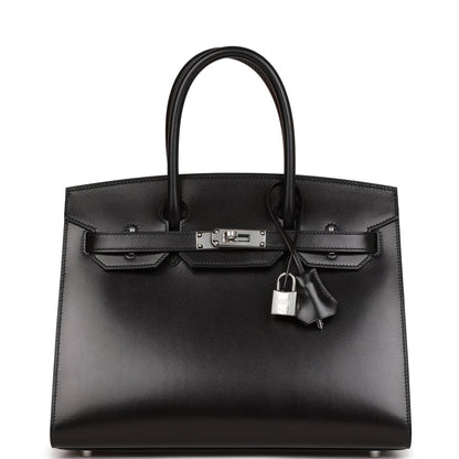 Hermes Birkin Sellier 30 Black Box Palladium Hardware