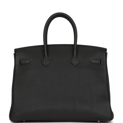 Hermes Birkin 35 Black Togo Rose Gold Hardware