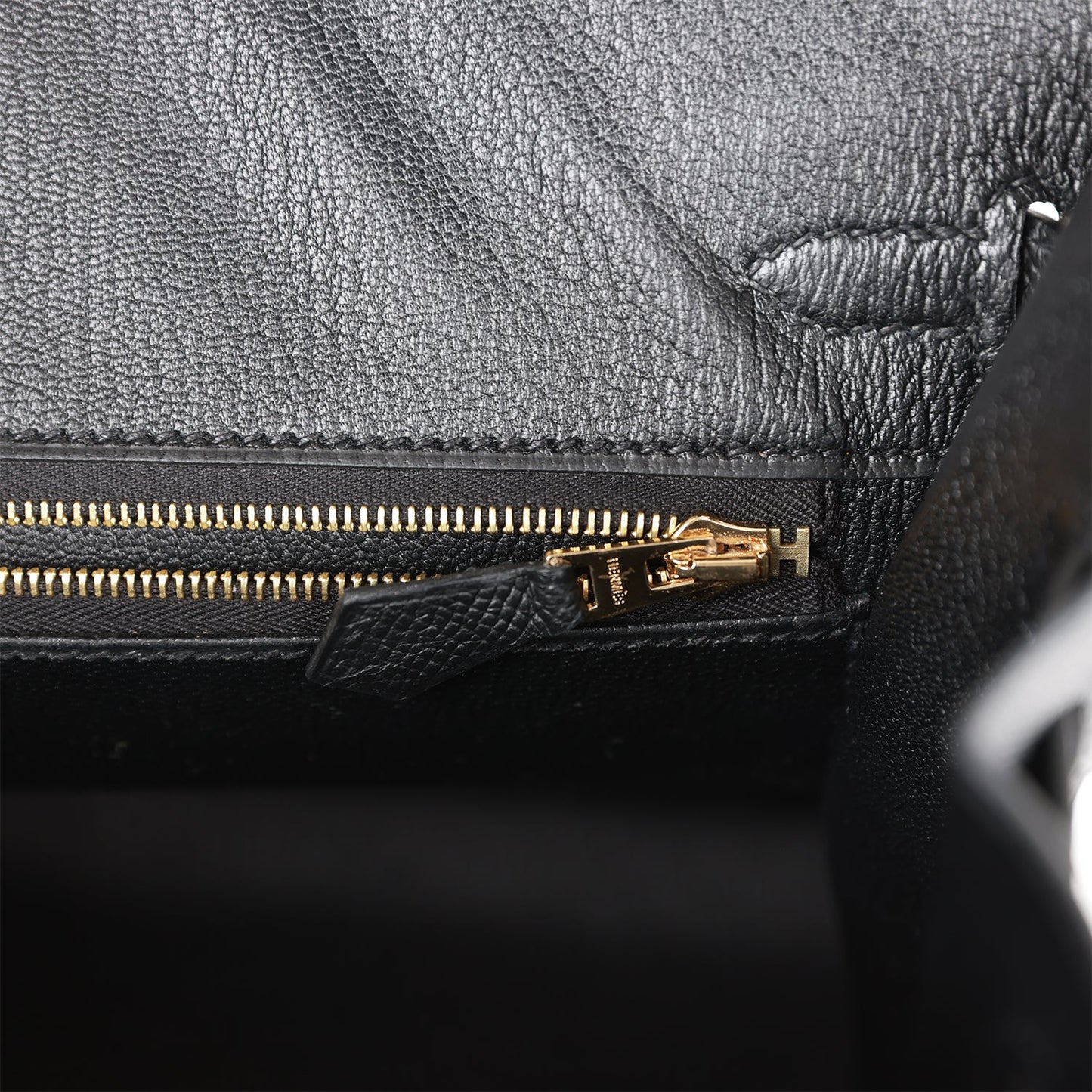 Hermes Birkin Sellier 25 Black Epsom Gold Hardware