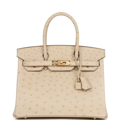 Hermes Birkin 30 Parchemin Ostrich Gold Hardware