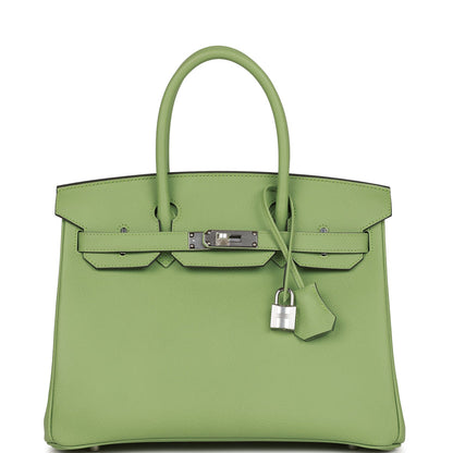 Hermes Birkin 30 Vert Criquet Epsom Palladium Hardware