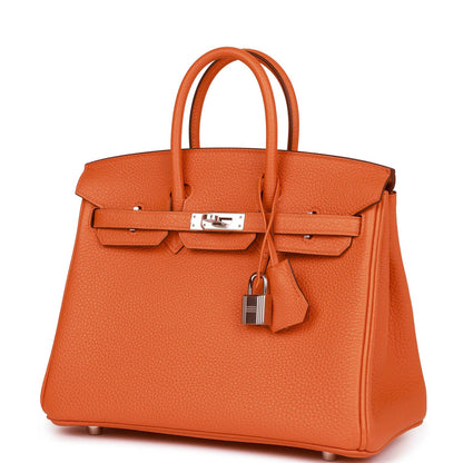 Hermes Birkin 25 Orange Togo Palladium Hardware