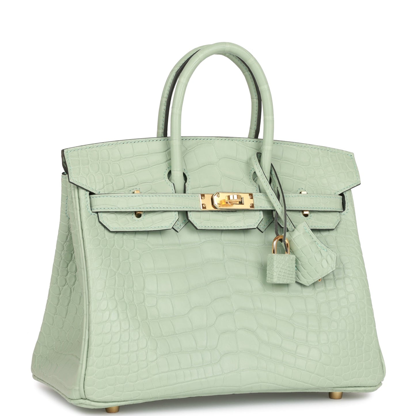 Hermes Birkin 25 Vert D'Eau Matte Alligator Gold Hardware