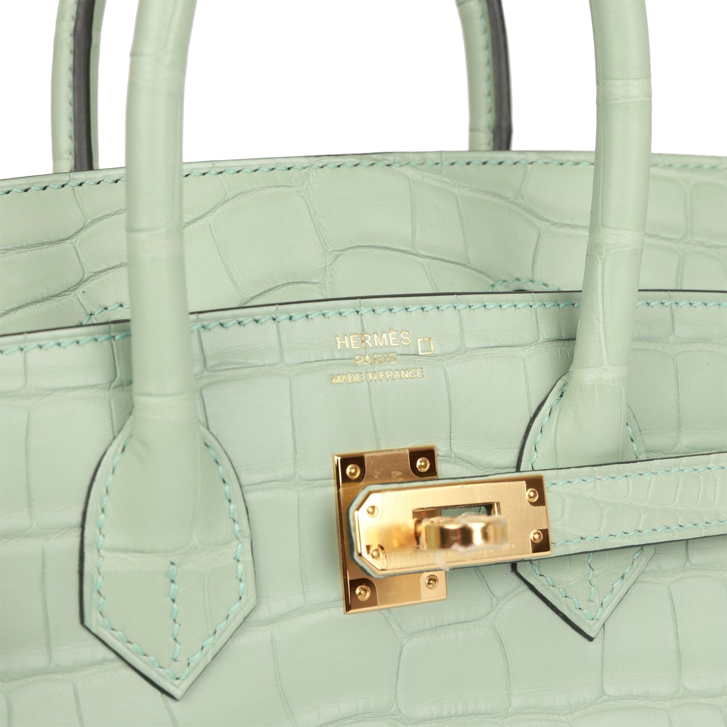 Hermes Birkin 25 Vert D'Eau Matte Alligator Gold Hardware