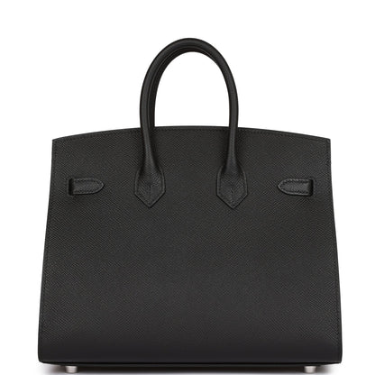 Hermes Birkin Sellier 25 Black Epsom Palladium Hardware