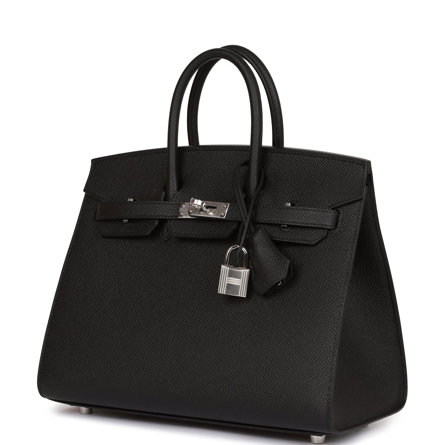 Hermes Birkin Sellier 25 Black Epsom Palladium Hardware