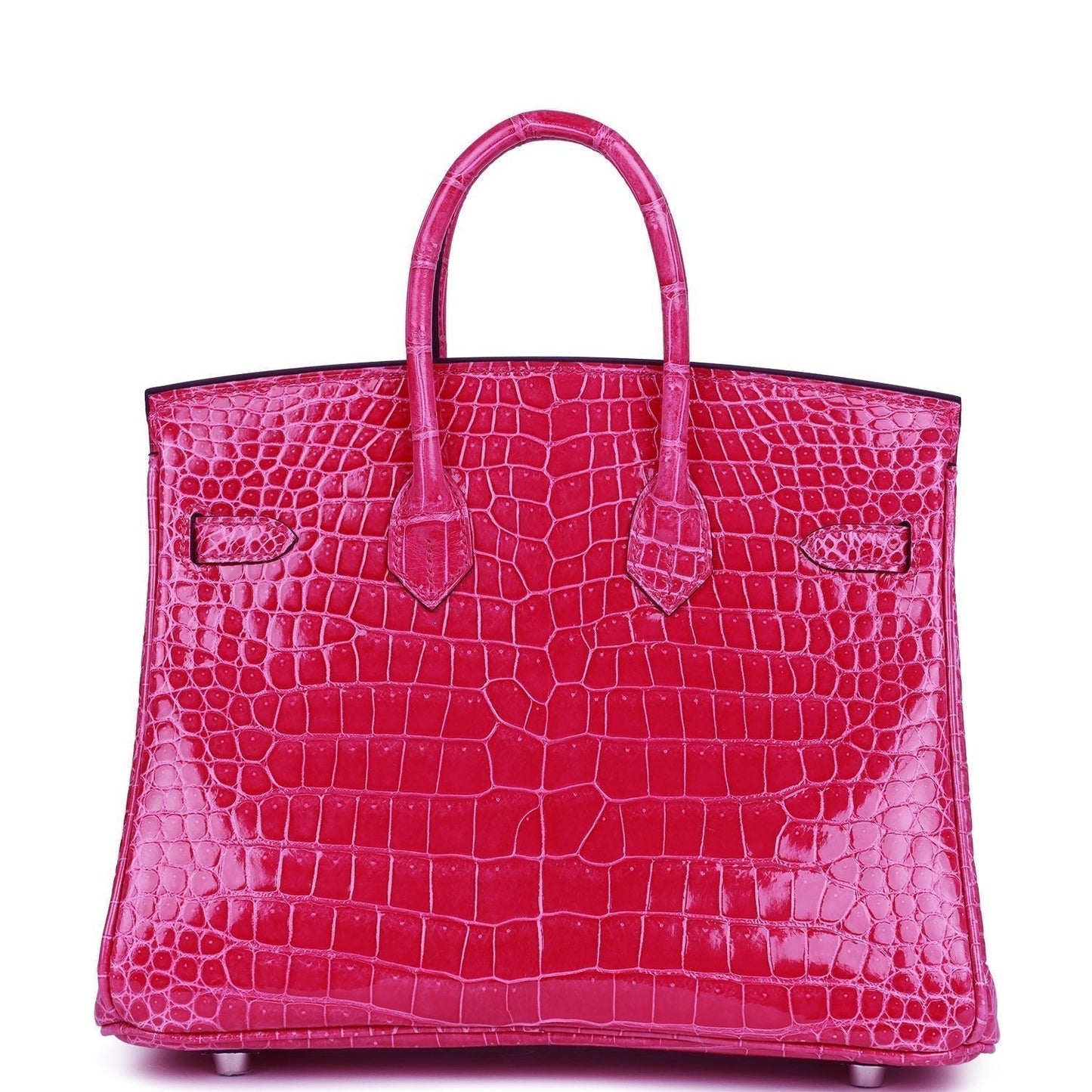 Hermes Birkin 25 Rose Mexico Shiny Porosus Crocodile Palladium Hardware