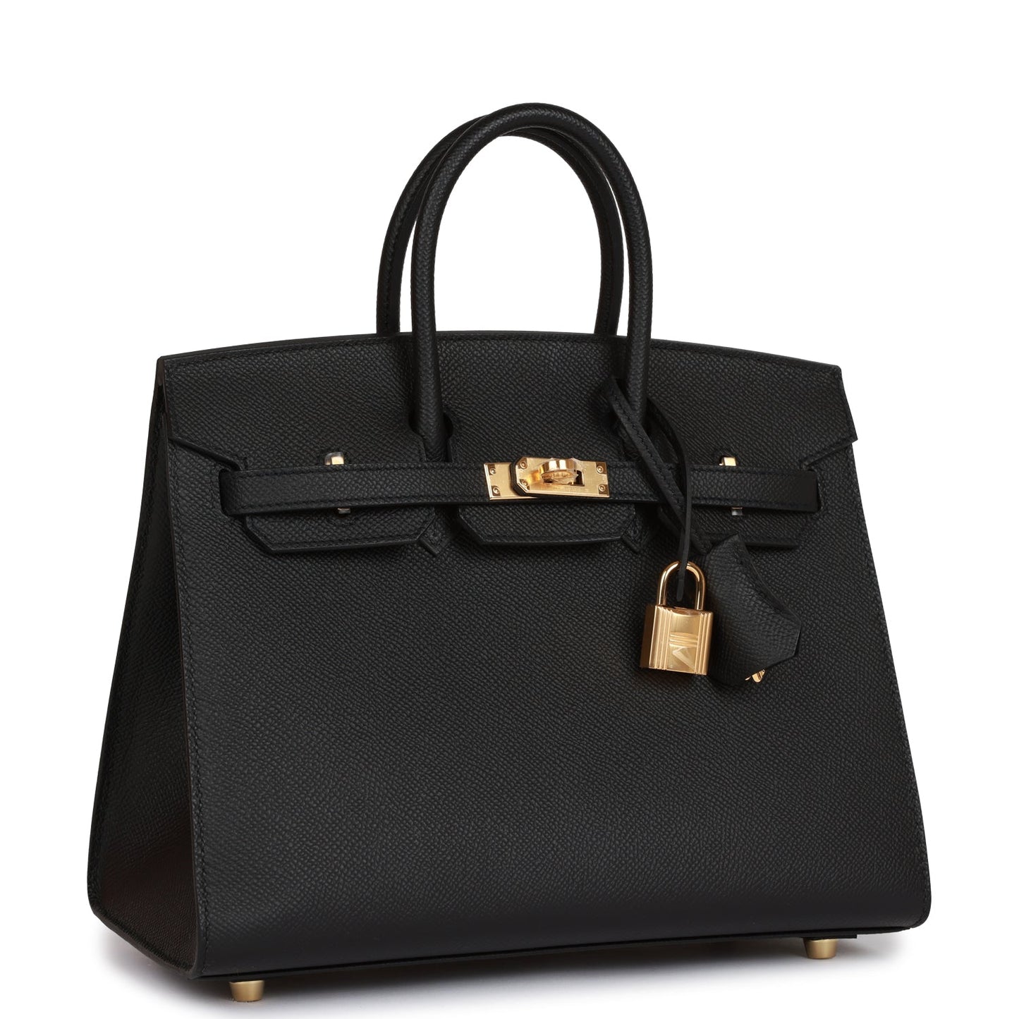 Hermes Birkin Sellier 25 Black Epsom Gold Hardware