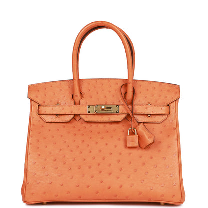 Hermes Birkin 30 Abricot Ostrich Gold Hardware