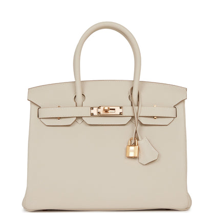 Hermes Birkin 30 Craie Togo Rose Gold Hardware