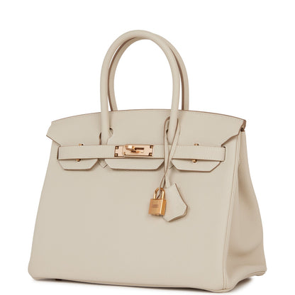 Hermes Birkin 30 Craie Togo Rose Gold Hardware