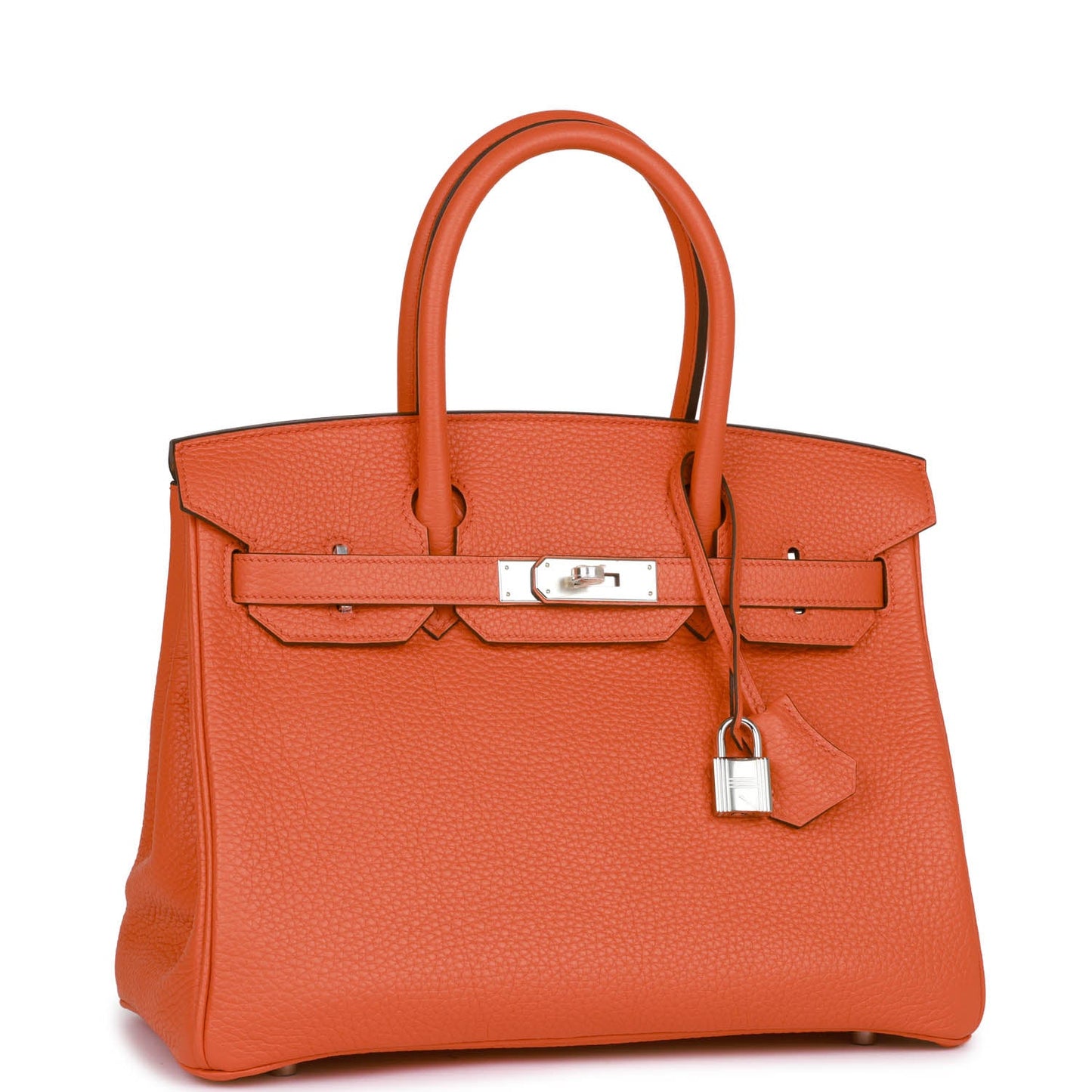 Hermes Birkin 30 Orange Poppy Clemence Palladium Hardware