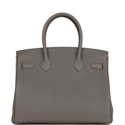 Hermes Birkin 30 Gris Meyer Togo Rose Gold Hardware