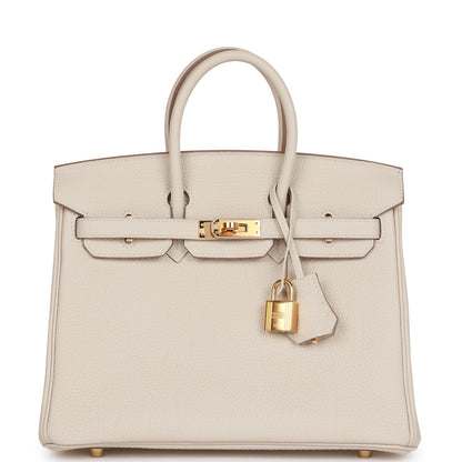 Hermes Birkin 25 Craie Togo Gold Hardware