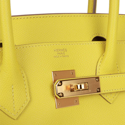 Hermes Birkin 30 Lime Epsom Gold Hardware