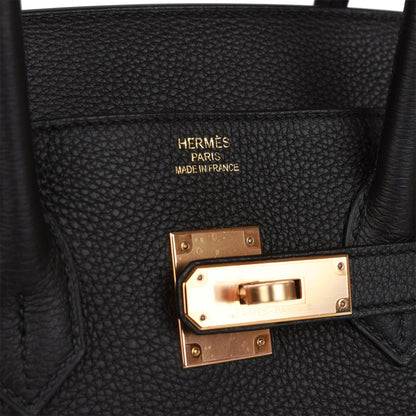 Hermes Birkin 35 Black Togo Rose Gold Hardware