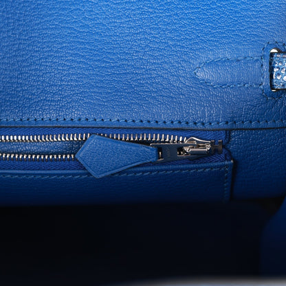 Hermes Birkin 25 Bleu Saphir Lizard Palladium Hardware