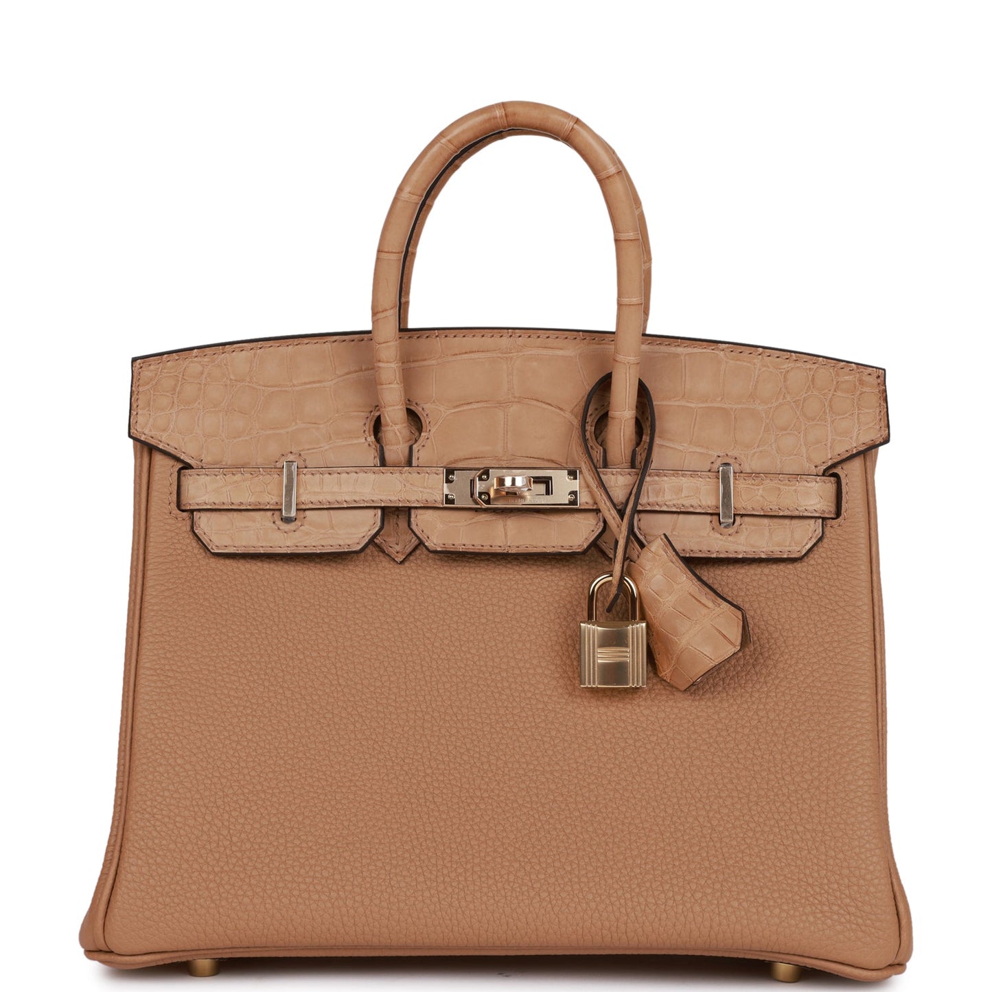 Hermes Birkin 25 Chai Matte Alligator and Togo Touch Permabrass Hardware Deposit 2