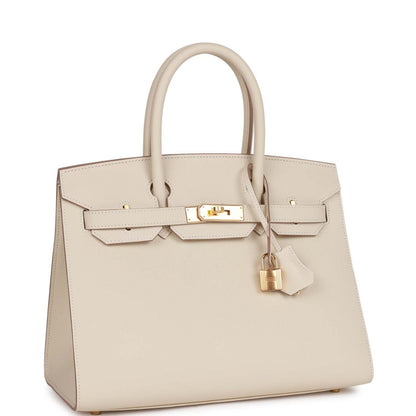 Hermes Birkin Sellier 30 Craie Epsom Gold Hardware