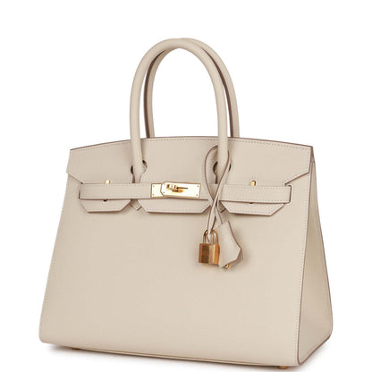 Hermes Birkin Sellier 30 Craie Epsom Gold Hardware