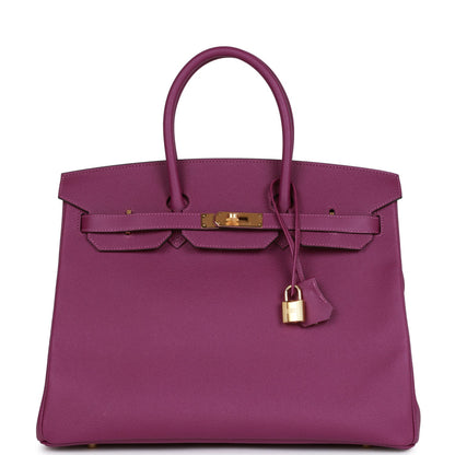 Hermes Birkin 35 Anemone Epsom Gold Hardware