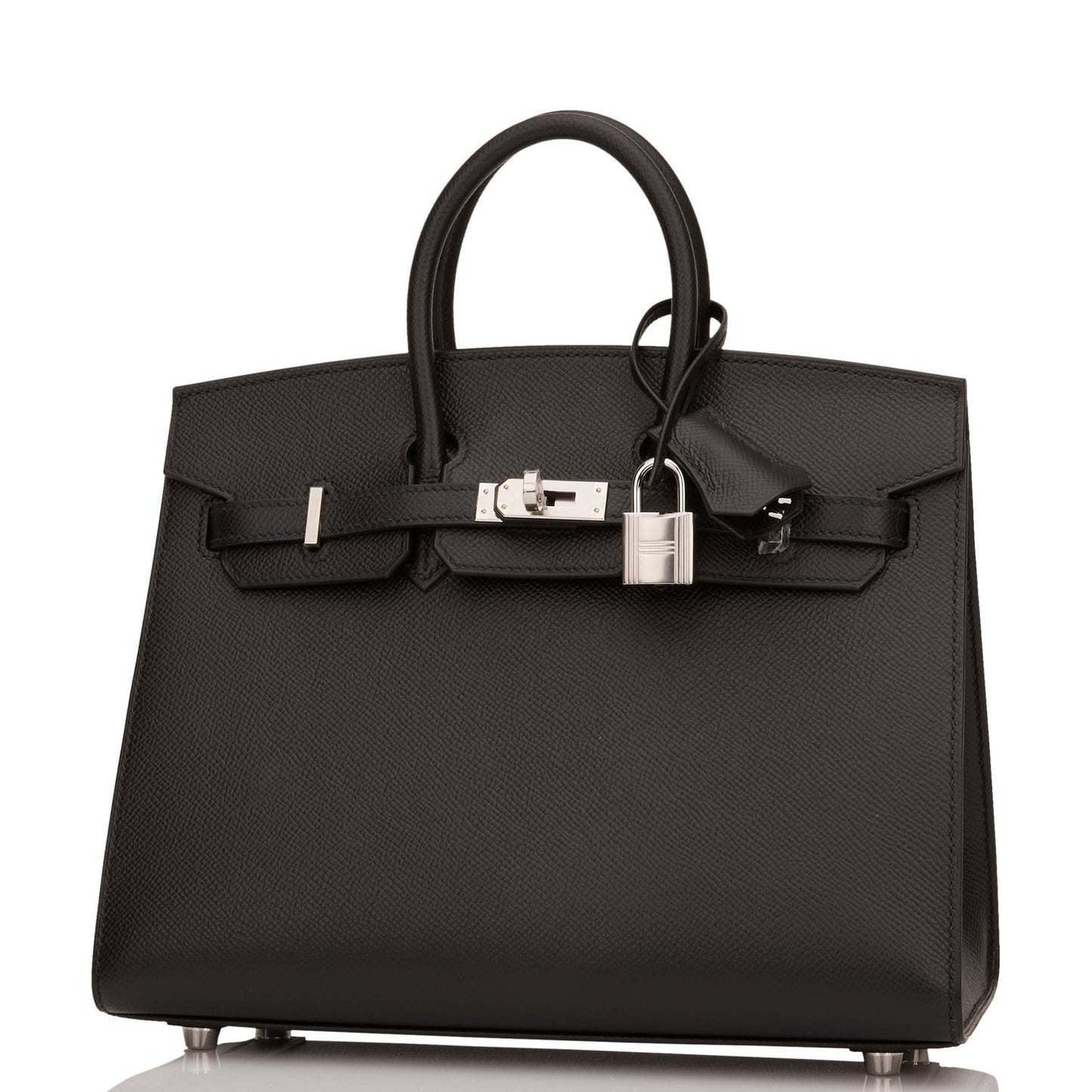 Hermes Birkin Sellier 25 Black Epsom Palladium Hardware