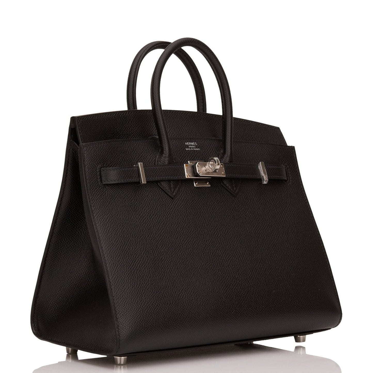 Hermes Birkin Sellier 25 Black Epsom Palladium Hardware