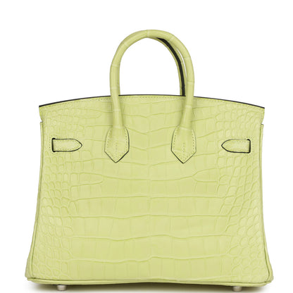 Hermes Birkin 25 Jaune Bourgeon Matte Alligator Palladium Hardware