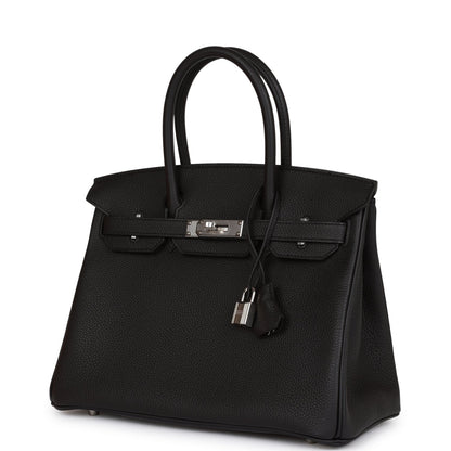 Hermes Birkin 30 Black Togo Palladium Hardware